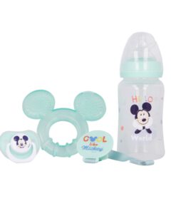 4-pcs-premium-set-240-ml-wideneck-bottle-orthodontic-pacifier-water-filled-teether-pacifier-holder-cool-like-mickey
