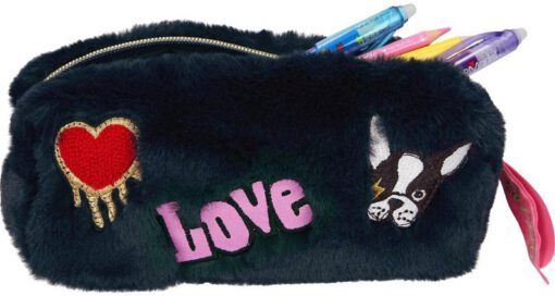 depesche-top-model-pluesch-federmaeppchen-dunkelblau-11x23cm